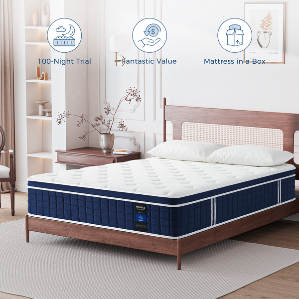 Inofia 12 Inch Memory Foam Sprung Mattress Sleep Cool and Supportive | The Aire Collection